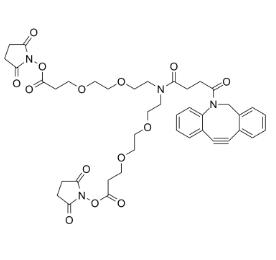 N-DBCO-N-bis(PEG2-C2-NHS ester)，N-Dbco-N-bis(peg2-nhs ester)，CAS号：2128735-29-3，N-二苯基环辛炔-N-bis(二聚乙二醇-C2-琥珀酰亚胺酯)
