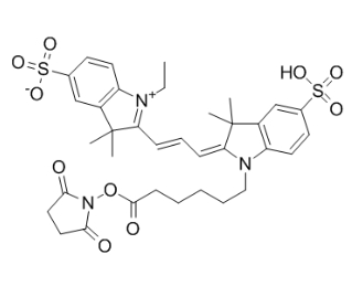 146368-16-3；磺酸花菁染料； Sulfo Cy3 NHS ester；磺化Cy3-N-羟基琥珀酰亚胺酯 	