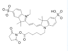 磺酸基-146368-16-3，Cy3-N-羟基琥珀酰亚胺酯,荧光染料,Sulfo-Cyanine3 NHS ester,		