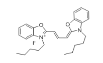 53213-81-3；3,3＇-Di-n-pentyloxacarbocyanine iodide；3,3＇-二戊基氧杂羰花青碘化物	